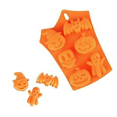 China DIY Tools Halloween Kitchen Silicone 3D Chocolate Mold Pumpkin Skull Cookie Viable Non-Stick Silicone Mold for sale