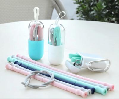 China Straw Drinking Straws Portable Collapsible Reusable Silicone Viable High Quality Food Grade Hot Beverage Drinking Straws for sale