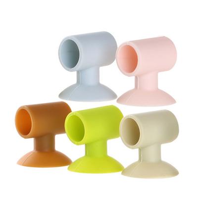 China Multifunctional Eco-friendly Colorful Door Stopper Suction Silicone Grips Rubber Stopper for sale