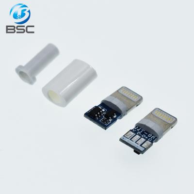 China PCB DIY 8 Pin Male Connector Mobile Phone USB Charging for sale