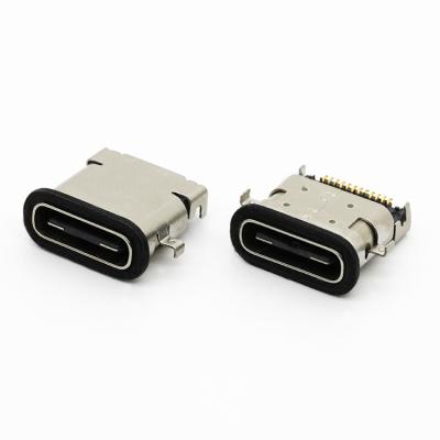 China Receptacle Receptacle Hybrid Waterproof Female Reversible Connector Accepting PCB Top Mount IP67 24Pin USB C Jacks for sale