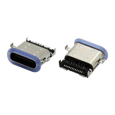 China Type-C Reversible Waterproof Type-C PCB Connector 3A Female High Current Durability 24Pin USB 3.1 C Connector IP67 Rating for sale