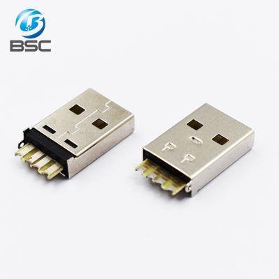 China High Quality Double Sided USB 2.0 A Type Reversible Power Male Plug Jack Port Connector For Wire Soldering Or Embedded PCB Mount for sale