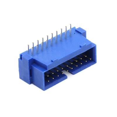 China Power 19Pin 20 Pin USB 3.0 IDC 90 Degree Box Header PCB Male Right Angle Connector for sale