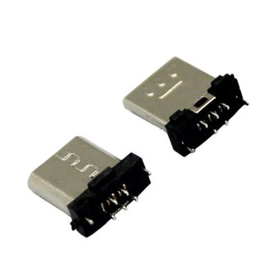 China PCB Connector 5 Pin Micro USB Male / B Type Plug Straddle For PCB 0.8 Mm Thickness for sale