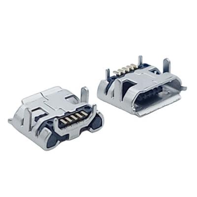 China Micro PCB 5 Pin Type B SMT USB Female Connector with Shell Tails Through Hole Mounting and Shell Tails Distance 4.85 /7.2MM for sale