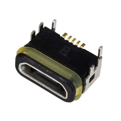 China Micro USB PCB Female Connector 5Pin IPX7 IP67 Waterproof Connector Supplier Made In China for sale