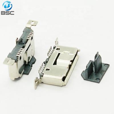 China PCB Board 10 Pin Vertical SMT PCB Mounting Type B USB 3.0 Micro Female Connector With Vertical Strip Body Size 6.5MM And Coil Packing for sale