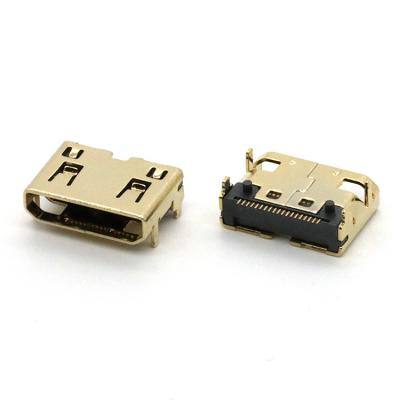 China PCB 19P High Definition Multimedia Plug C Female Connector With Gold Plated Shell for sale