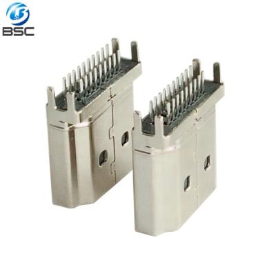 China audio & Nickel Plated 19P Video Straddle Mount Type A HD-MI High Definition Multimedia Plug In Male SMT Connector For PCB 1.6mm Thickness for sale