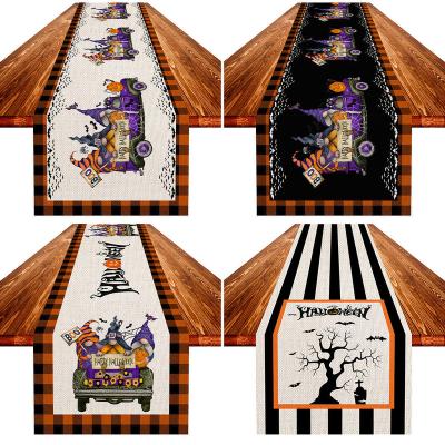 China Disposable Custom Logo Runner Digital Heat Transfer Table Decoration Halloween Holiday Linen Table for sale