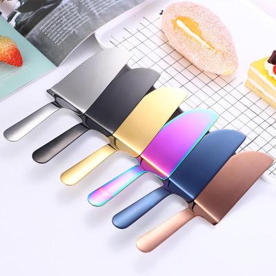 China Viable Colorful Stainless Steel Cake Spatula Pizza Cutter Bread Spatula For Kitchen Baking Supplies for sale