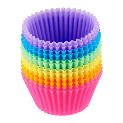 China Viable Wholesale Colorful Silicone Round Cake Mold Household Cake Resin Mold DIY Decorating Bun Cupcake Mold for sale