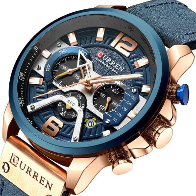 China Power Reserve Factory Curren 8329 Quartz Men Watches Men Wrist Quartz Watch New for sale