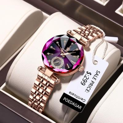 China Fashion Brand Waterproof Ladies Watches Rose Gold Steel Quartz Watches Power Reserve Jewelry Luxury Design for sale