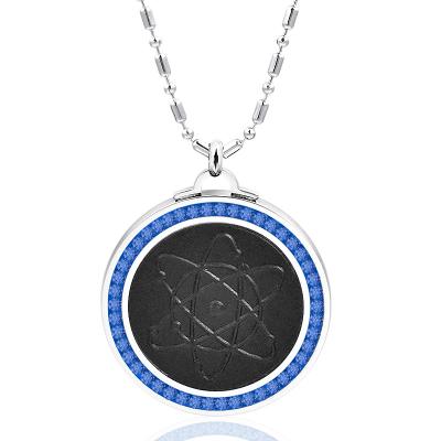 China Ion Energy To Keep Health Best Quality Metal Steel Pendant For Men Jewelry Lava Stone Ions Energy Charms Necklace With CZ Crystal Various Color With Box for sale