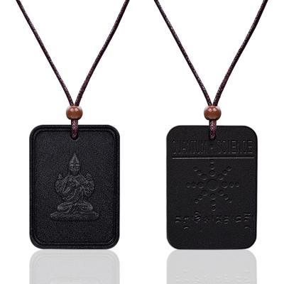 China Ion Energy To Keep Health Box Health Fashion Jewelry Rectangle Customized Natural Buddha Lava Stone Pendant Charms Gift Quantum Energy for sale