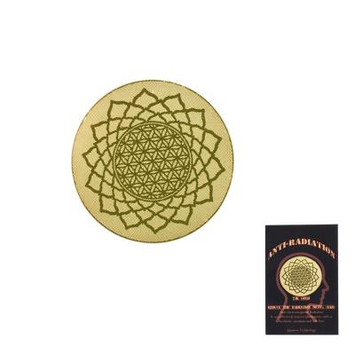 China Cell Phone Gold Round Phone Anti EMF Radiation Sticker Protector Quantum Shield for sale