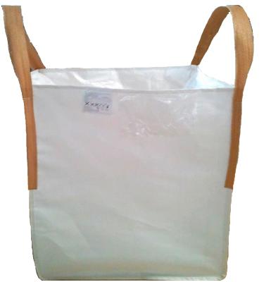 China Large Breathable PP Bag 1 Ton White Color Top Open Bottom High Quality Flat Loading 2 Long Loops For Sand for sale