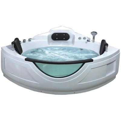 China 2020 Single Skirt Factory Manufacture Corner Whirlpool Bathtub With Massage Glass Acrylic Bathtub for sale