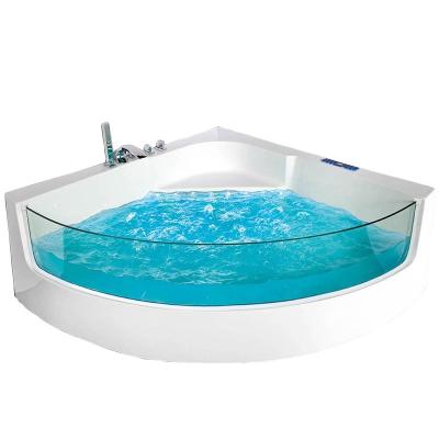 China Wholesale Decoration Glass Bathtubs Skirted Alone Shower Massage Corner Bathtub for sale