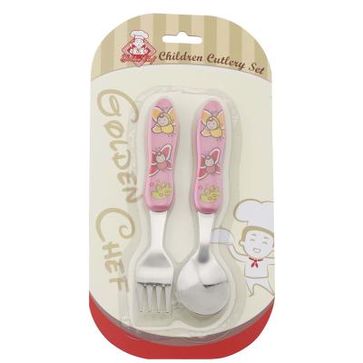 China Yangjiang Viable Factory LFGB Approved Disney Audit 4C Heat Transfer PS ABS Handle Baby Cutlery Set for sale