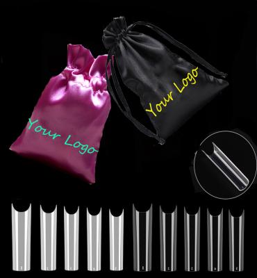 China Design 500 Pcs / Bag XXL C Curved Length Charm Cover Nail Extra Straight Tip Half Square Fake Nail Tips for sale