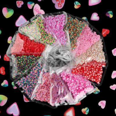 China Popular Nail Tips New Design Valentine Nail Art Decoration Manufacturers Colorful Slice Glitters 10g Nail Art Craft Decoration Suppliers for sale