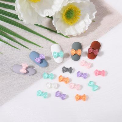 China Popular Nail Tips Cartoon Resin Bow Nail Art Decoration Accessories 3d Kawaii Charm For Nails for sale