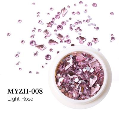 China Popular nail tips wholesale luxury design 3d nails charm faux zircon resin nail stone with own logo nail decoration kit for sale