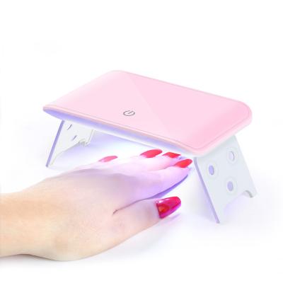 China Art Beauty 6w Pink UV Lamp Nail USB LED Interface Portable Charging Convenient For Home Use Air Nail Dryer for sale