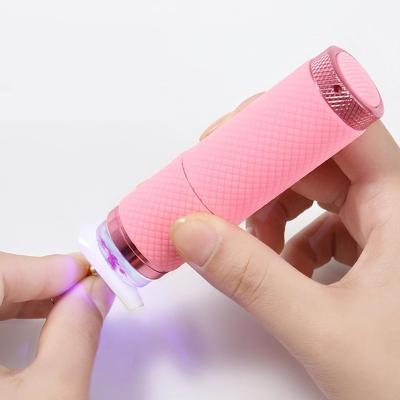 China Nail Art Beauty Mini Lamp Flashlight UV Led Nail Light Dryer For Gel Nails 9 LED Portability Manicure Art Tools UV Light for sale