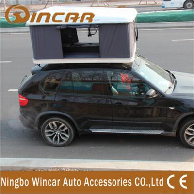 China Hard Shell Fibreglass white box Car Roof Top Tent Manual by Handle Cranks for sale