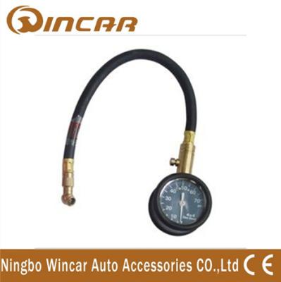 China Black Vibration proof dial auto tire Digital Tire Pressure Gauge with hose for sale