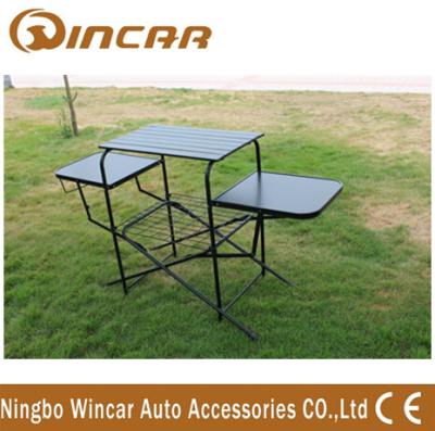 China PVC polyester Outdoor Camping Tables , Black / Sliver Portable Grill Barbecue Table for sale