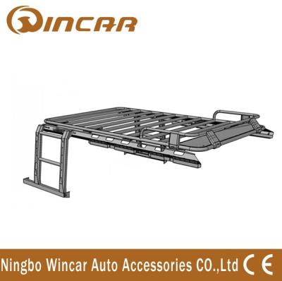 China Jeep Wrangler Automotive Roof Rack Basket Iron Body No Net With Ladders for sale