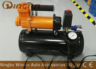 China Auto Draagbare de Luchtcompressor 12v 30mm van 12v Oranje Kleur met 8 Litertank Te koop