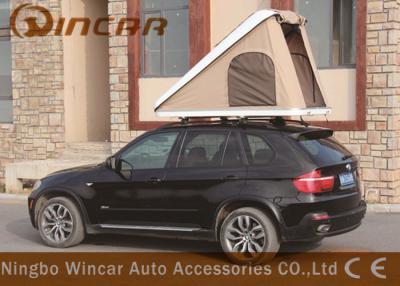 China Triangle Hard Shell Fiberglass Automatic Roof Top Tent , Roof Rack Pop Up Tent for sale