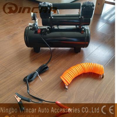 China Double 30mm Cyclinder 12V Portable Air Compressor 8 Bar Max Pressure for sale