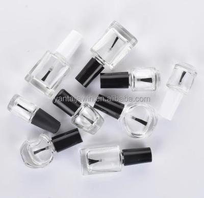 China Cosmetic empty glass nail polish bottles, small round square glass bottle for nail polish, essential oil glass container vial for sale