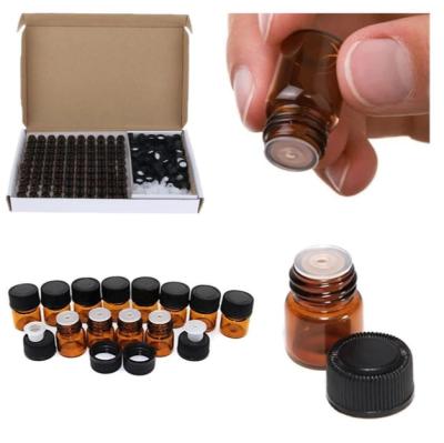 China Cosmetic Essential Oil Amber Glass Vial With Small Orifice 5ml Small Orifice Amber Perfume Sample Test Bottle Thin Glass Suction Bottle for sale