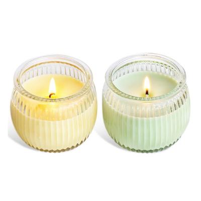 China Candle packaging maker for nice glass candle jars colorful fancy candle holder candle jars glass for Christmas for sale