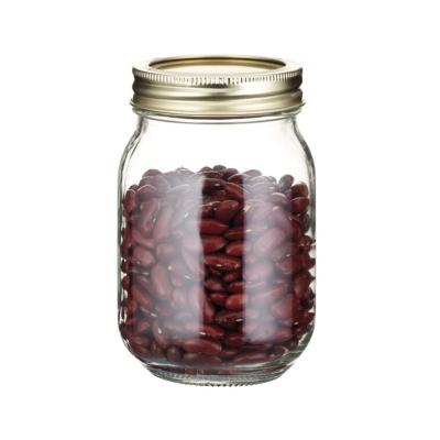 China Wholesale Glass Food Packaging Mason Jars Mason Bottles Food Storage Container With Metal Lid for sale