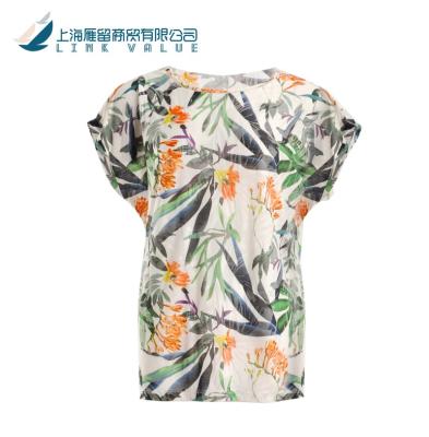 China Anti-pilling ladies and tops women's blouse women's summer blouse women's blouses printed T-shirt for sale