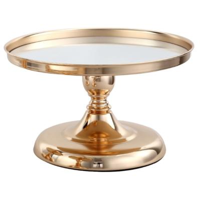 China European style the elegant new European style metal mirror cake stand to wedding fruit dish dessert decoration for sale