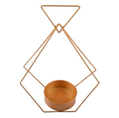 China Europe and America Metal Gold Portable Hanging Geometric Flower Stand for Family Wedding Gathering Business Activities for sale