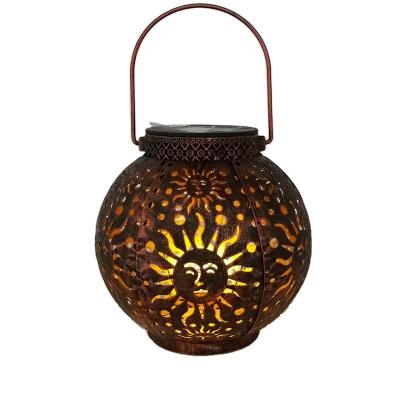 China Outdoor Waterproof Solar Garden Hanging Star Moon Lantern Lights for Yard Lawn Walkway Decoration for sale