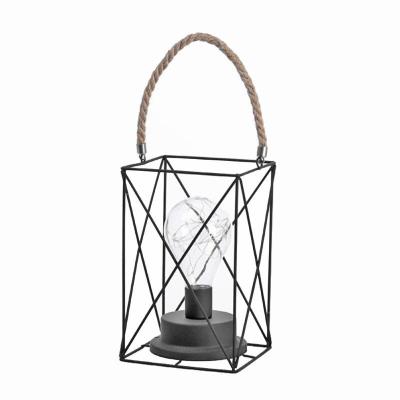 China Simple Modern Portable Modern Bedroom Bedside Lantern Wrought Iron LED Lamp Restaurant Bar Decoration Hanging Home Supplies for sale