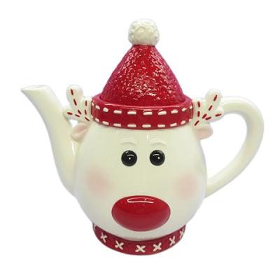 China Sustainable Ceramic Christmas Reindeer Teapot, Custom Accept, Milk Teapot for sale