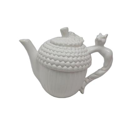 China Sustainable Novelty Squirrel Tea For A Teapot Blank With Pine Cone Nut, Acorn Teapot for sale